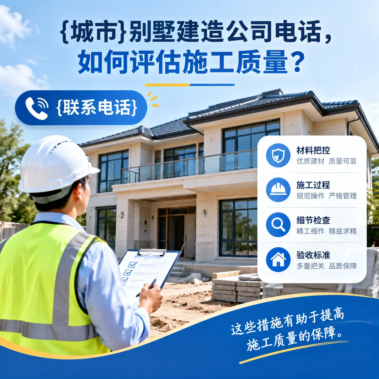 西秀别墅建造公司电话,如何评估施工质量?